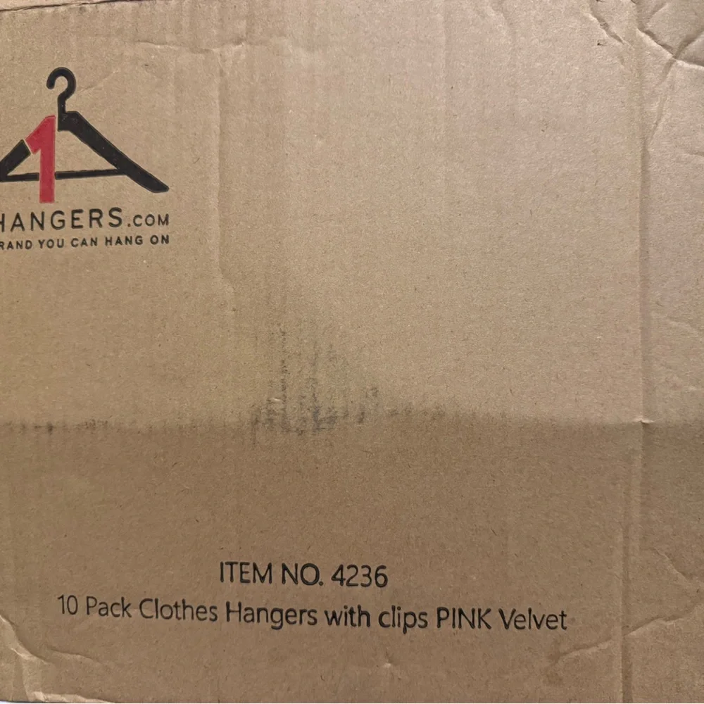 10 Pk Clothes Hangers w/Clips Ultra Thin Non Slip Velvet Non-Slip Hot Pink New